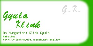 gyula klink business card